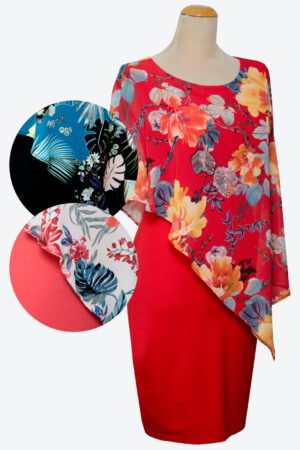 Örömanyaruha mintás muszlin felsővel - R355