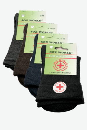 Gumi nélküli pamutzokni - 4 pár - Z224