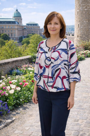 Viszkóz női mintás blúz - F260