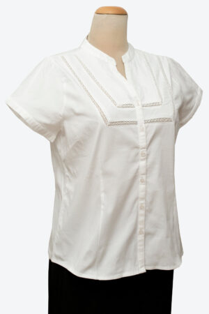 Fehér rövidujjú blúz - F319