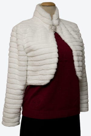 Fehér szőrme boleró, kepp - B295