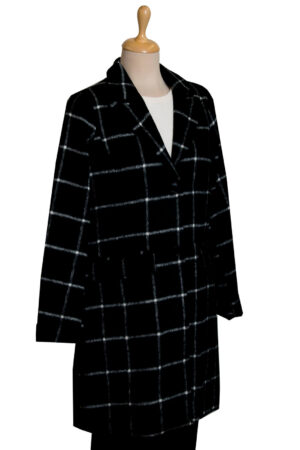 Szövetkabát - kockás, gombos - TK116