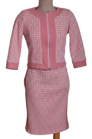 Rózsaszín-fehér komplé - R566