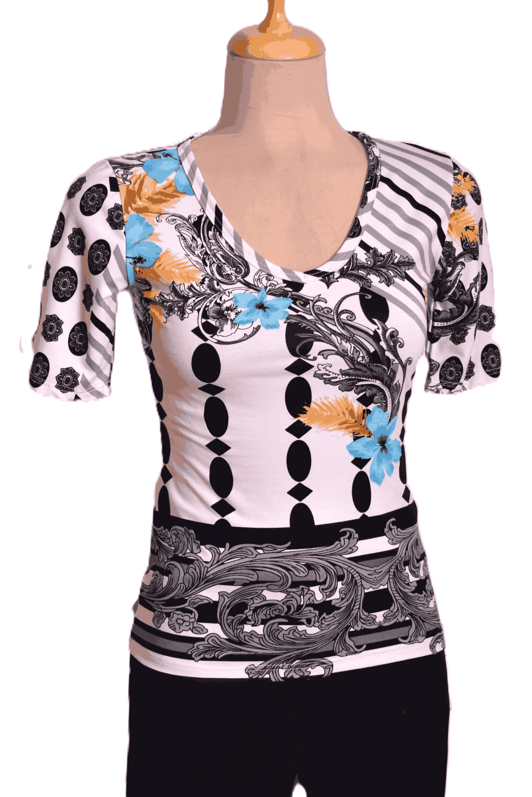 Mintás rövid ujjú póló - F328