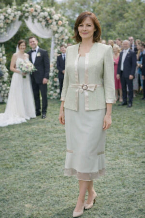 Szatén alkalmi kosztüm - zöld - R141